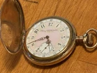Vintage 1897,  7-Jewel Pink Face Gold Tone Elgin Pocket Watch