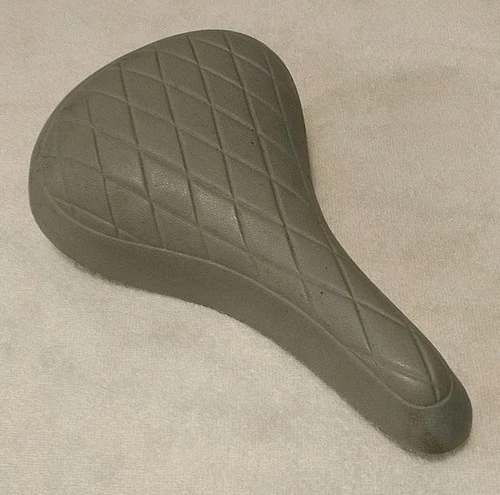 Vintage Old School Troxel BMX Seat Diamond Quilted Pattern Gray USA Made 
