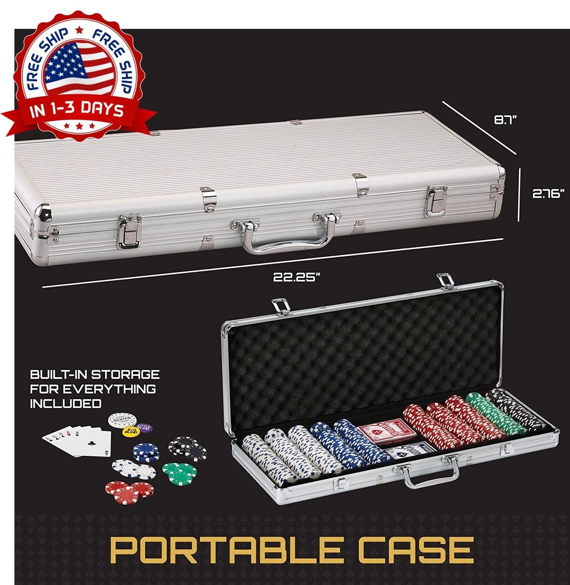コレクション WACHFIELD POKER COLLECTION 500 13.5g Pro Poker Clay Poker Chip Set - Casino Quality