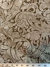 Olive Taupe Print Microfiber Velvet Upholstery Fabric By the Yard  (R353-RK6)