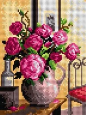 Orchidea Needlepoint canvas for halfstitch without yarn Bouquet of Roses 2121...
