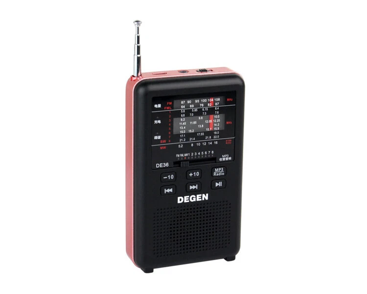 Radio AM FM de onda corta recargable DEGEN DE36 y reproductor de MP3 Foto 2 de 4