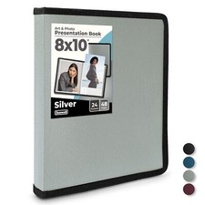 Photo Album 8x10 Binder Silver 8 x 10 Photo  Art Portfolio Presentation Book...