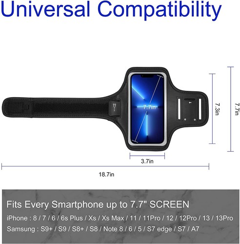 Premium Running Armband with Fingerprint ID Access for iPhone 15 Plus 13 Pro Max - Picture 3 of 8