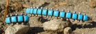 Zuni / Navajo Sterling Silver SQUARE TURQUOISE Row Bracelet & Ring SZ 7.5 Signed