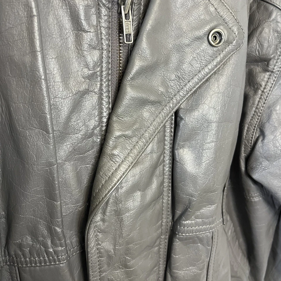 Chaqueta Bomber Hill & Archer Hombre Vintage Cuero Gris Talla 38 Excelente Estado Foto 3 de 4