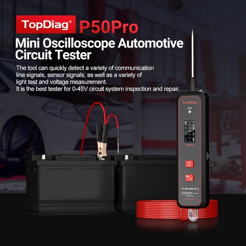 TopDiag P50 PRO Tester circuito mini oscilloscopio per ispezione e riparazione 0-45 V - Foto 2 di 7