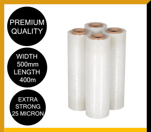Clear Stretch Film Pallet Carton Shrink Wrap Hand Use Roll 500mm x 400m 25um - Picture 1 of 2