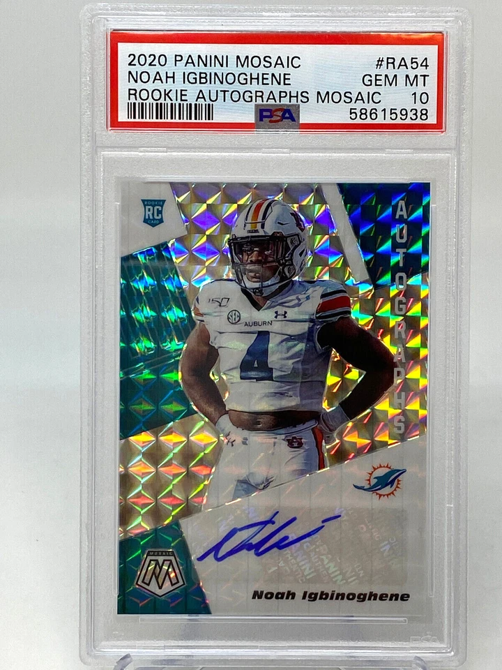 2020 Panini Mosaic Noah Igbinoghene Rookie Autographs Mosiac - PSA 10 - Rookie - Image 4 of 4