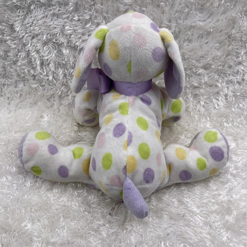 Baby Ganz Spotty Puppy with Rattle Plush Dog Purple Bow Polka Dot - 第 4/12 張圖片