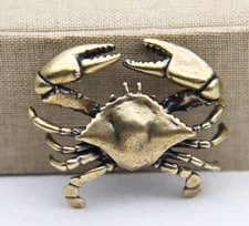 Brass Crab Animal Statue Small Sculpture Tabletop Figurine Home Decor Gifts