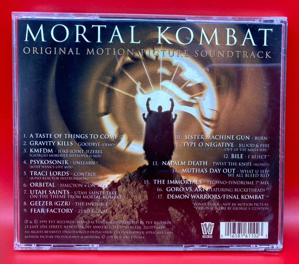 Mortal Kombat Original Filme Trilha Sonora CD 1995 Industrial Metal Comp - Imagem 3 de 3