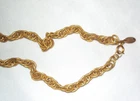 Vintage Miriam Haskell 30” Gold Tone Twist Chain Necklace. MADE IN USA