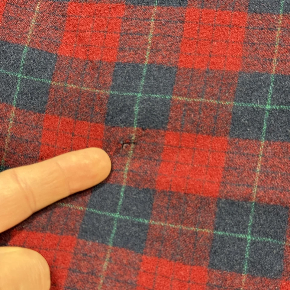 Vintage Pendleton Robe Mens Large Red Blue Robinson Tartan Wool Shawl Collar USA - Image 4 of 4