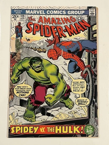 The Amazing Spider-Man #119/Marvel Comic Book/National Diamond Insert/Hulk/VG-