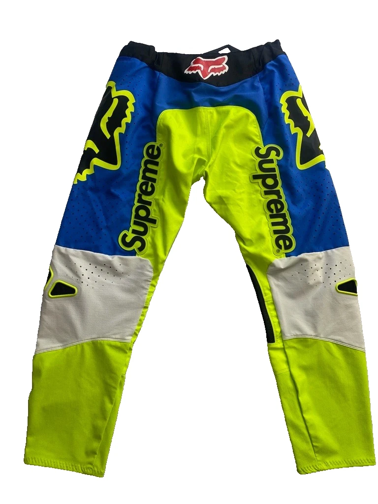 Supreme x Fox Racing Moto Pant Multicolor Blue Yellow SS18 Men's