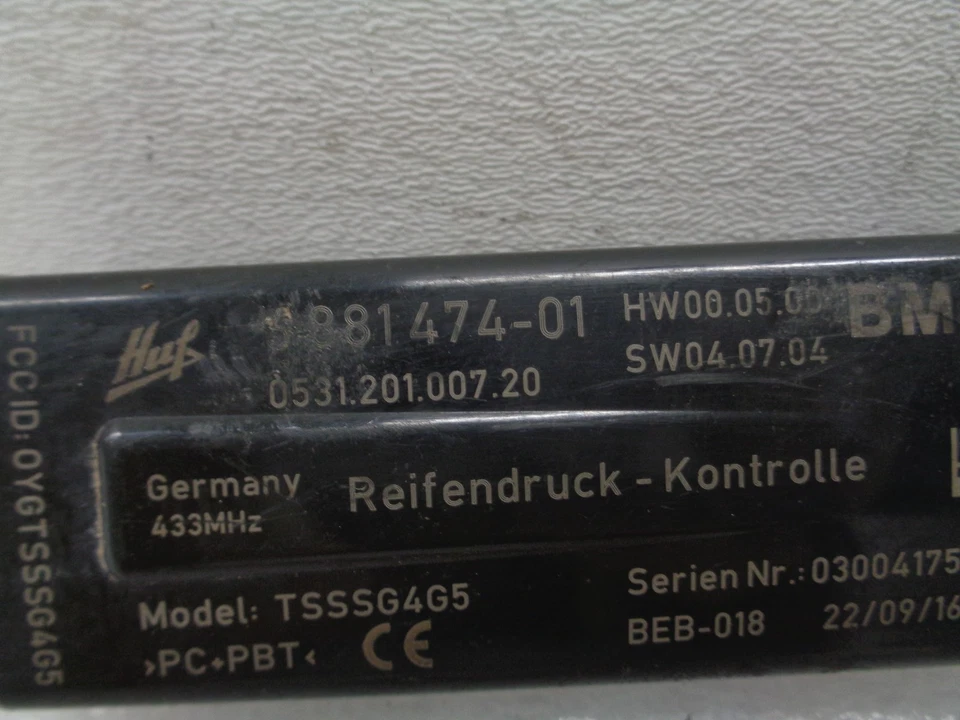 11-16 BMW 535i F10 TPMS Tire Pressure Monitor Sensor Control Module OEM AK251229 - Image 3 of 4