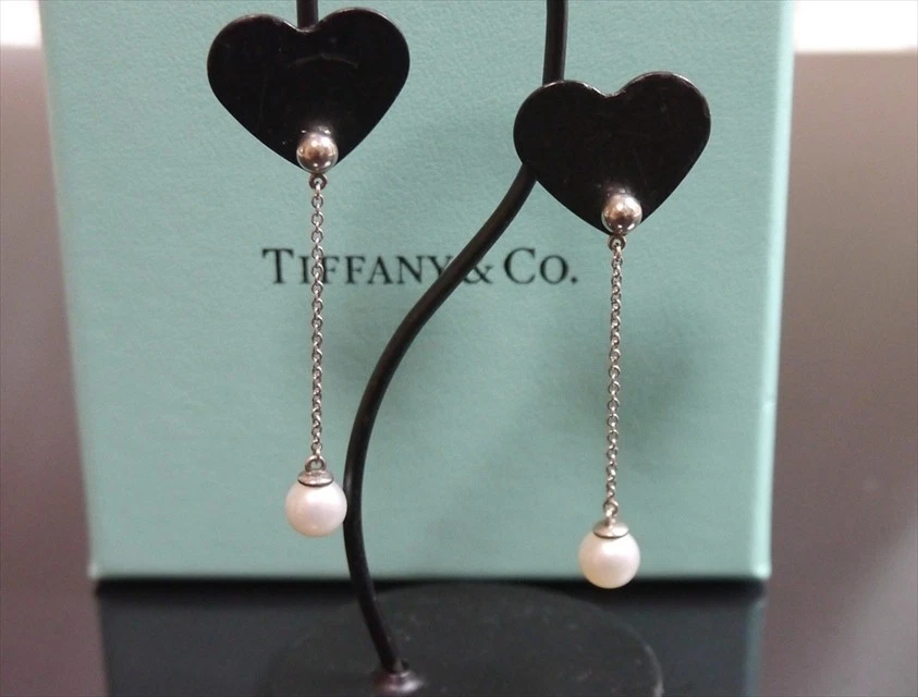 TIFFANY & Co. Ohrringe Kette Perle Silber 925