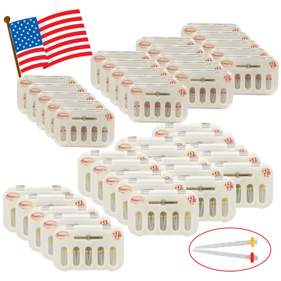 Dental Fiber Post Resin Screw Thread Quartz Drills Yellow/Red USPS CEFDA - Image 2 of 4