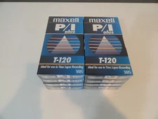 Maxell P/I Plus T-120 Time Lapse Recording Blank VHS Tape New Sealed LOT OF 8