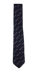 Burberry Tie Navy Archive Logo Print Manston Silk Made In Italy NEW