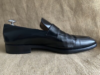 Gucci Mens Black Leather Slip on Loafers Size US 10.5 || EU 