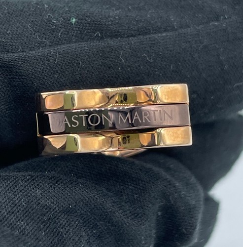 Aston Martin AM-035B Stainless Steel Rose Gold Rectangle Men's Cufflink's - Picture 10 of 11