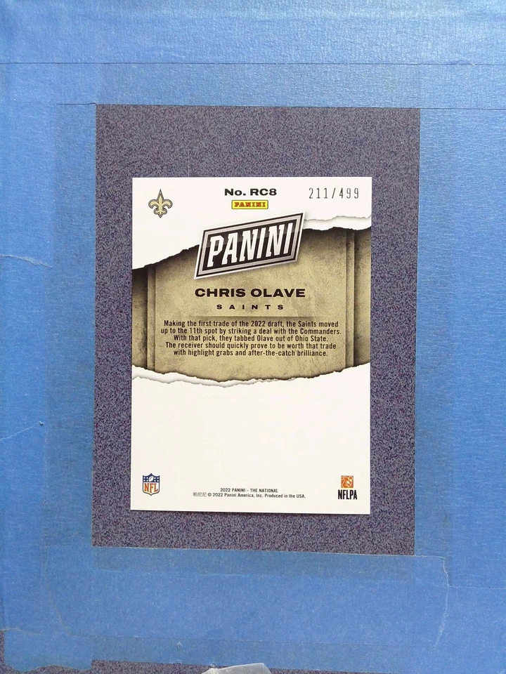 2022 Panini SIlver VIP CHRIS OLAVE RC 211/499 New Orleans Saints @SR07 - Image 2 of 2