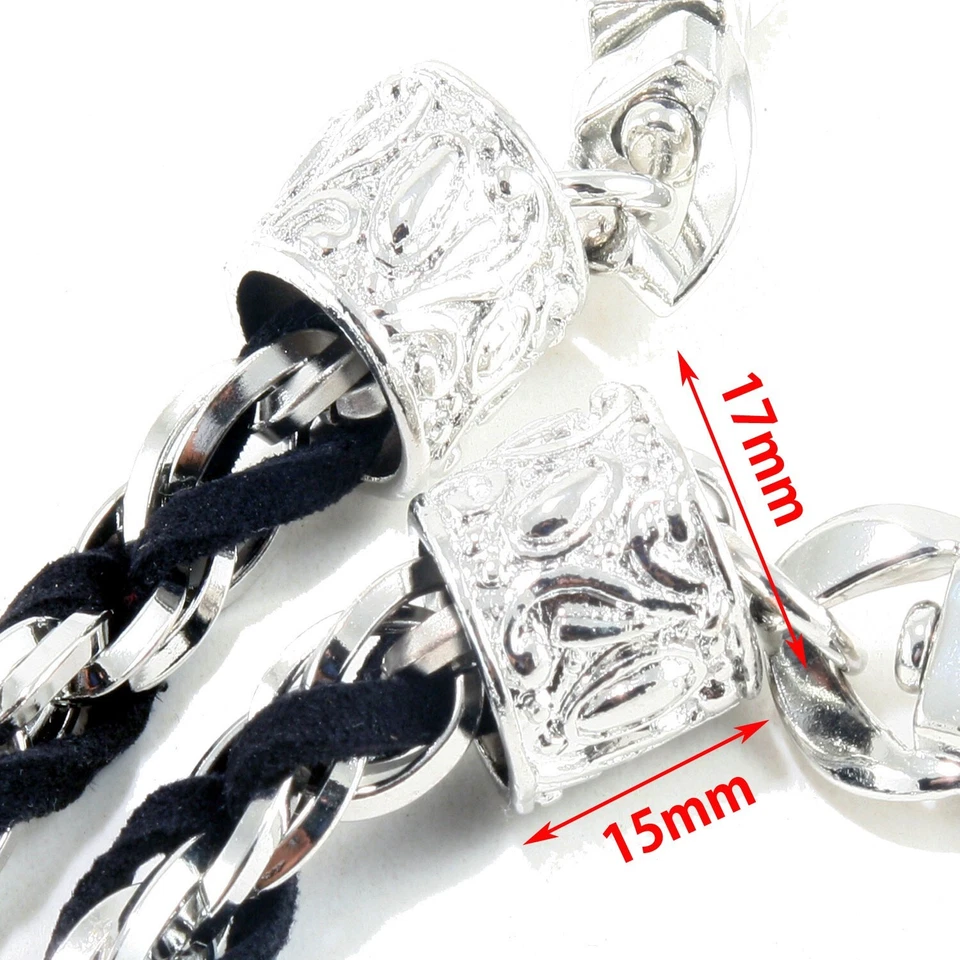 Cadena billetera vaquera básica de gamuza y trenzada para motociclista camionero (27") negra CS19 Foto 4 de 4