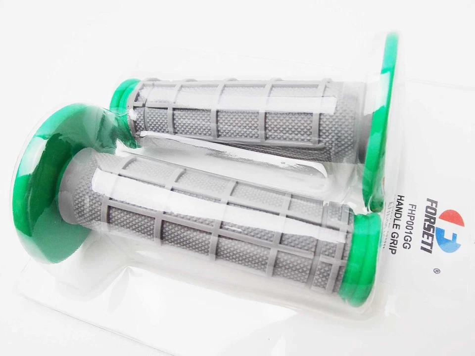 SUZUKI RMX250 GREEN GREY FORSETI HAND GRIP SET HANDLEBAR GRIPS PAIR - Image 4 of 4