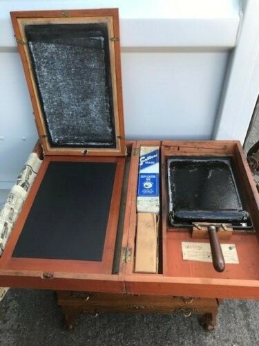 Swallow duplicator on eBay. Portable mimeograph stencil duplicator.