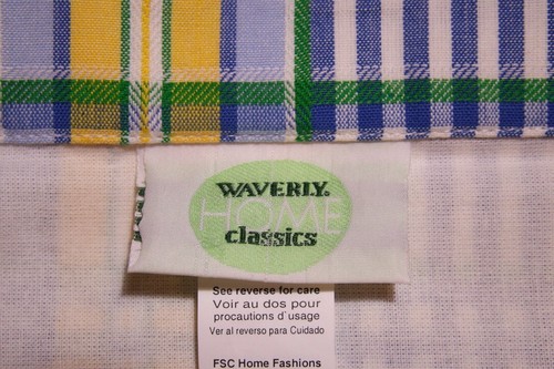 Waverly Valance Home Valley Plaid Lake Buckingham Blue Yellow Scalloped 79x18 - Picture 11 of 12