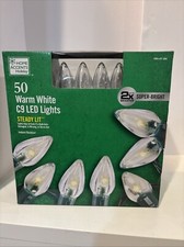 NEW Home Accents 50-Light LED C9 Warm White Super Bright String Light NEW 