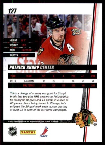 2010-11 Donruss Patrick Sharp #127 - Picture 2 of 2