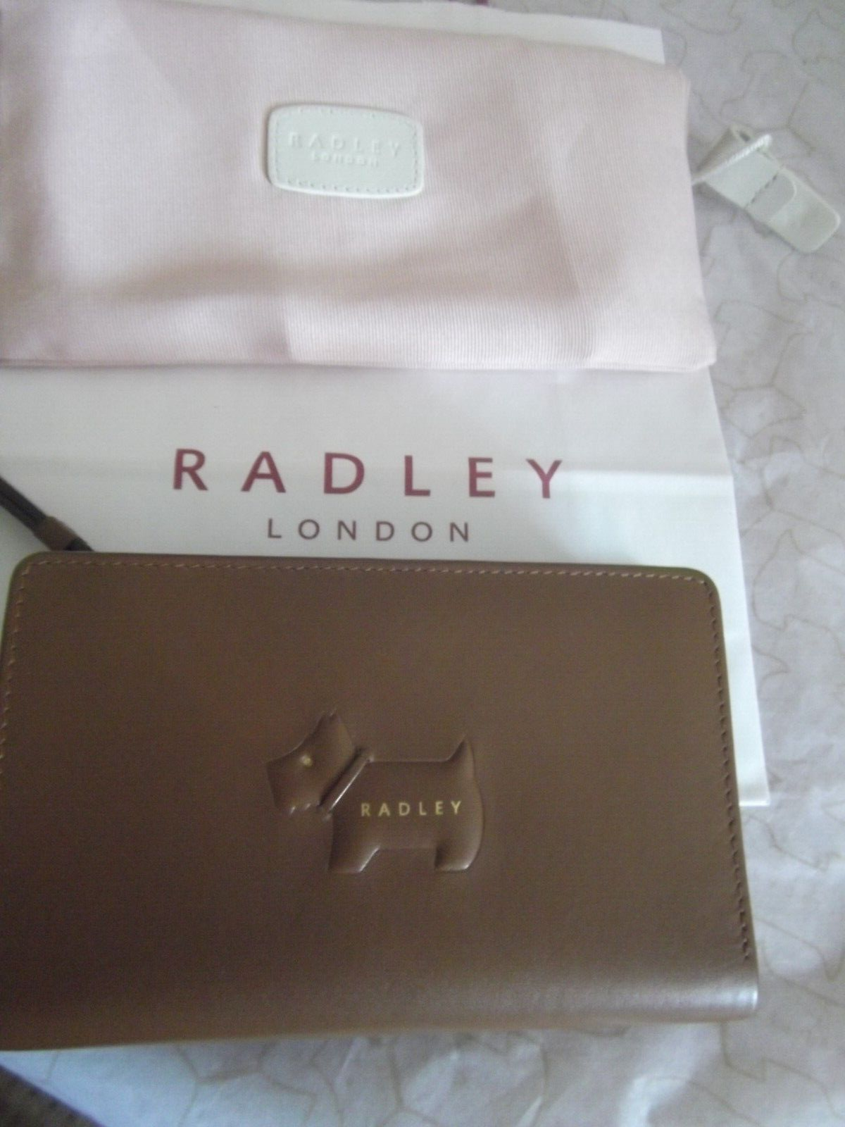 Radley puffy Leather Purse BNWT brown  RP £59 & Dust Bag bnwt gift lady