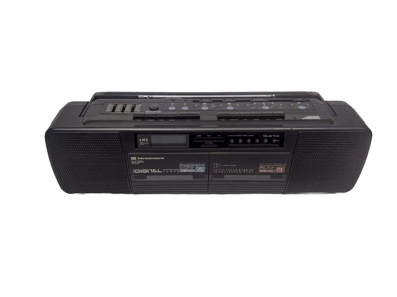 Seiko Instruments Inc WKC-23LL Dual Cassette Radio Boombox Digital Tuner 