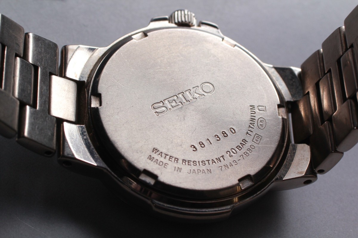 Near MINT] SEIKO 7N43-7B80 SCDC055 Titanium White Dial Quartz