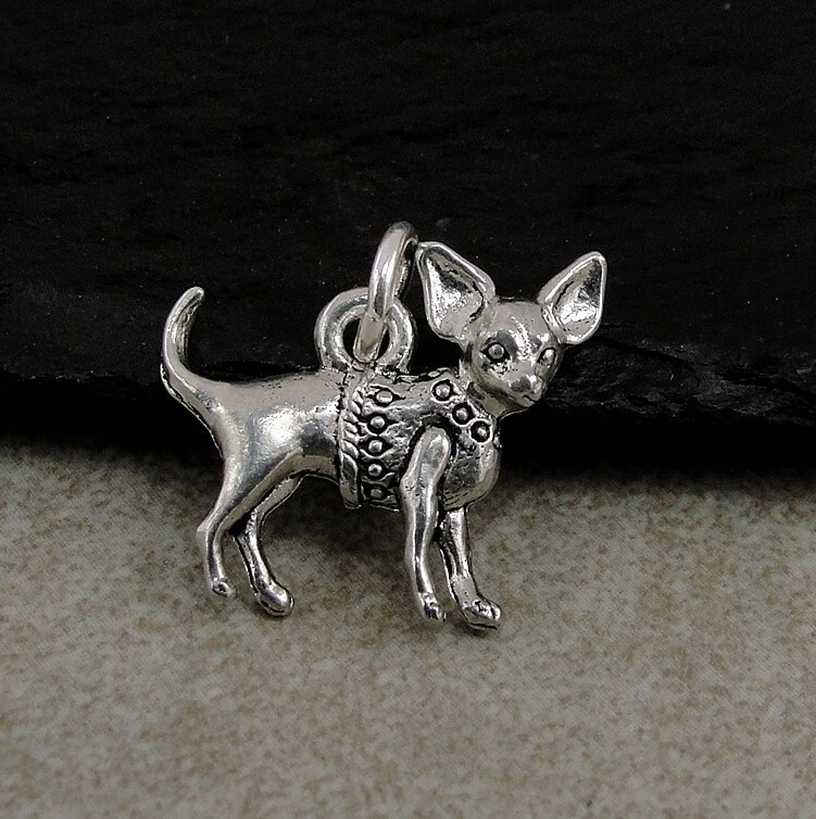 Silver Chihuahua Charm Chihuahua Pendant Chihuahua Gift