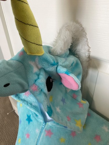 Cute Unicorn Hooded Union Suit One-Piece Halloween Costume Sleepwear Sz Med - Picture 3 of 5