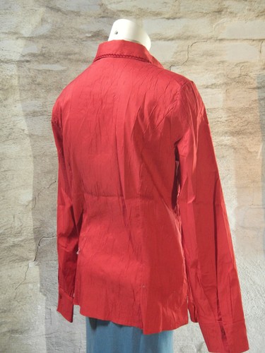 Tru Damen Bluse 40 Rot Taft Langarm - Bild 5 von 6