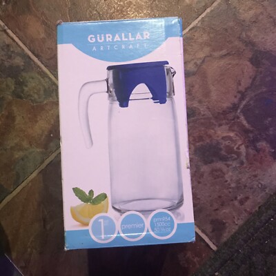 Gurallar Artcraft Water, Fruit Juice, Serving Pitcher, 50 3/4OZ Dorm, Gym, Home