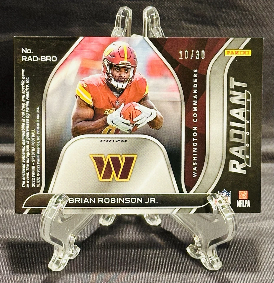 2022 Panini Spectra BRIAN ROBINSON Radiant Rookie Patch Auto Neon Purple #10/30 - Image 2 of 2