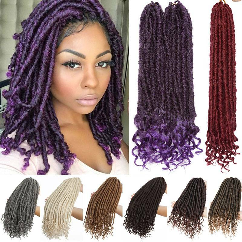 US Purple Natural Faux Locs Crochet Braids Hair Extensions  display picture 3