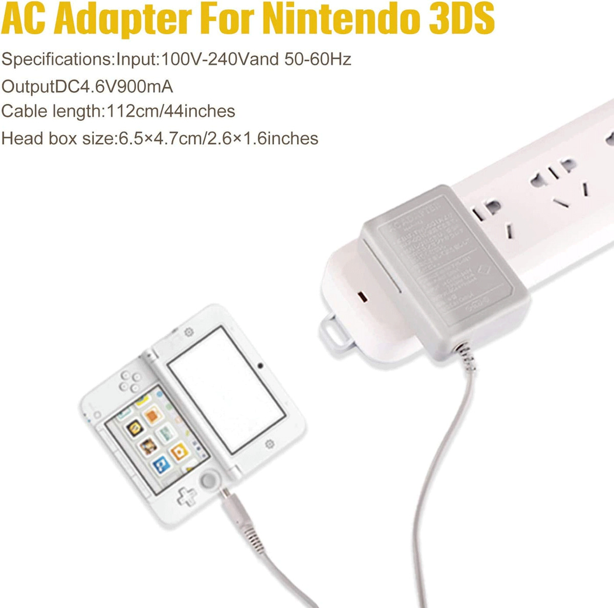 Portable AC Wall Charger for Nintendo Switch NEW 3DS XL / NEW 2DS XL / DSi  / DSiXL / DSiLL / 3DS XL LL 2DS 3DS Power Adapter