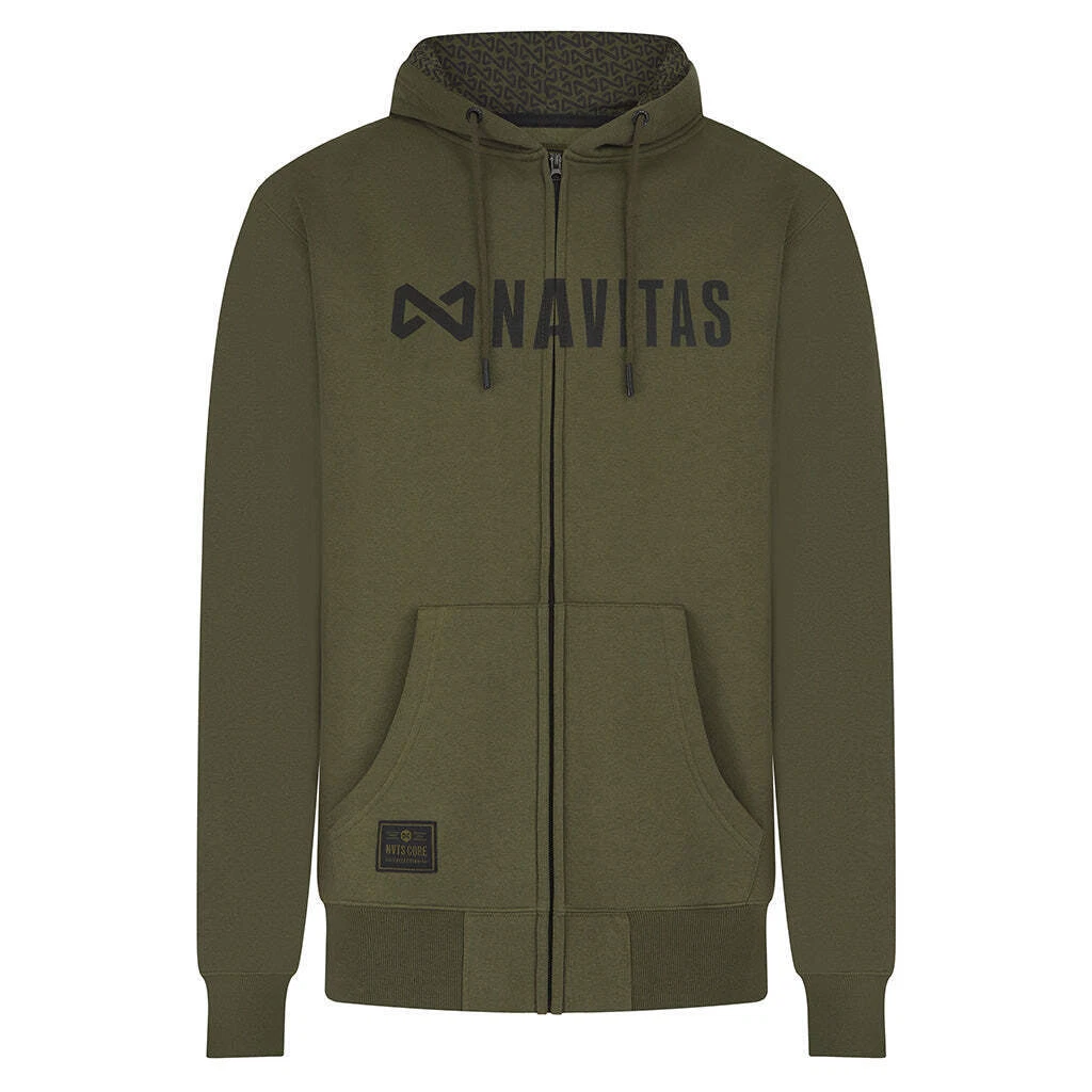 Navitas Core Zip Hoody Green - All Sizes - Carp Fishing Outdoor Clothing