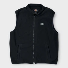 Dickies Black Fleece Zip Vest Men’s Large Workwear Utility Jacket Gorpcore