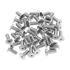 M8-1.25 x 18mm 100Pcs Metal Flat Round Head Screws Phillips Drive Machine Bolt