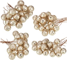 BBTO Artificial Holly Berries, 100 Pieces Mini 10 Mm Fake Berries Decor on Wire 