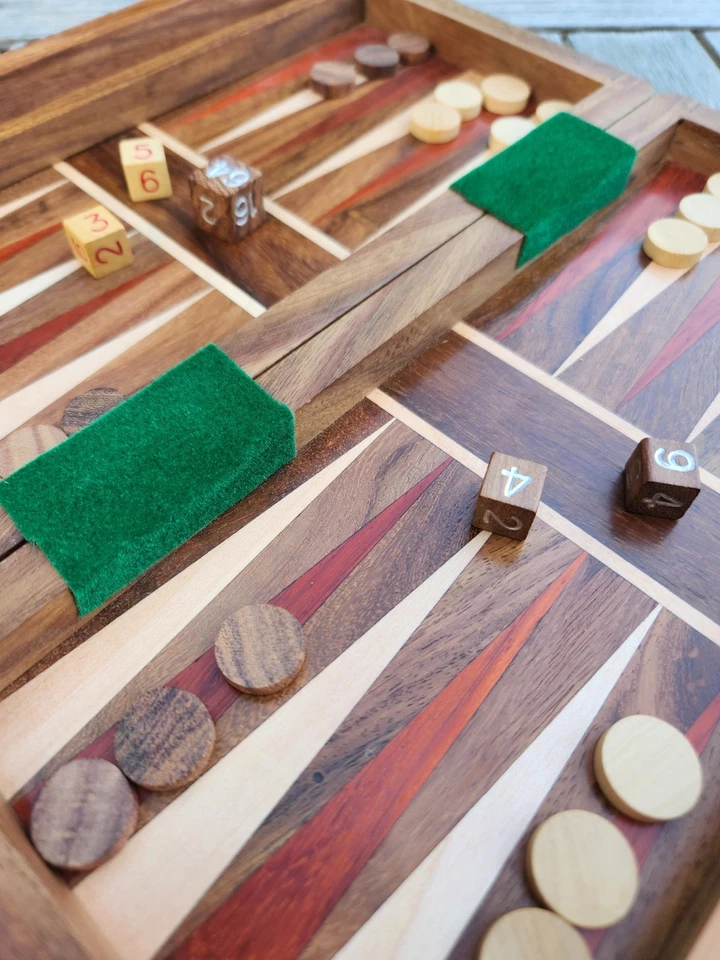 Wooden Backgammon Set 25cm - Great for Travel, Games Nights - Image 2 of 4