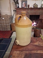 Large Antique Stoneware Flagon with Stopper Good Condition, 17",,no Tap